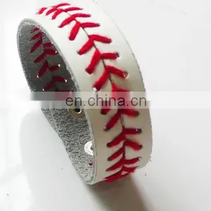 Popular Cheap Leather Sports Softball Bracelet thumbnail-6