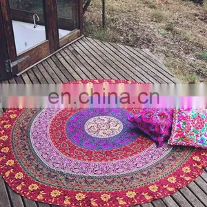 Indian Round Mandala Table Cloth Beach Throw Hippie Yoga Mat Towel Bohemian 72" Round Table Cover Throw Wholesale Lot ROUND Art thumbnail-4