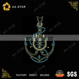 Charming Hot Fix Rhinestone Anchor Motif for Garment thumbnail-1