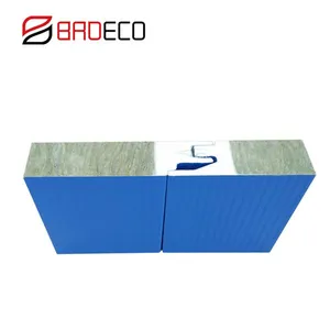 Fireproof Eco-friendly Insulated PU Seal Rock Wool Sandwich Panel thumbnail-1