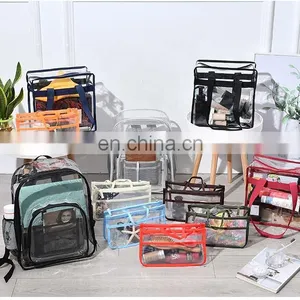 Custom New Fashion Waterproof Colorer Transparent Clear Pvc Backpack thumbnail-7