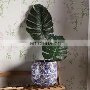 Western Art Style Antique Design Garden Indoor Decor Ceramic Purple Flower Pots for Balcony thumbnail-5