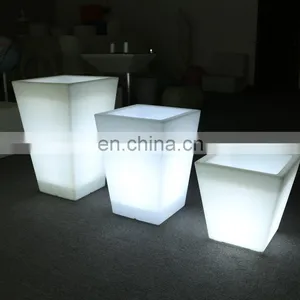 IP64 Led 16color Flashing Home Decoration Plastic Led White Flower Vase With Led Color thumbnail-2