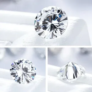Loose Gemstone 2.0ct Diamond White D Color VVS1 Excellent Cut 3EX Round Brilliant Moissanite With Certificate thumbnail-3
