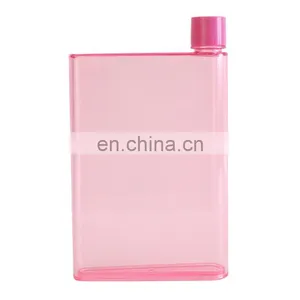 Unique Bpa Free A5 Notebook Carton Plastic Water Bottle Flat Square Water Bottles Clear Bottle With Custom Logo Printed thumbnail-2