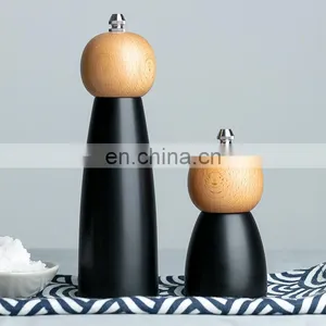 Manufacturing 2022 Wooden Kitchen Table Black Machine Stainless Steel Mill Manual Salt Pepper Grinder thumbnail-1