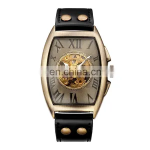 SHENHUA 9868 Simple Sports Automatic Mechanical Watch Leather Strap Analog Display Luxury Watches Men thumbnail-2