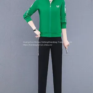 Sports Suit Women's Spring And Autumn Women's Casual Suit Stand-Up Collar Sweater Women's Running Two-Piece Set thumbnail-3