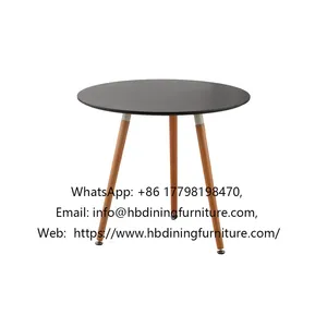 Round MDF Wooden Leg Dining Table thumbnail-1