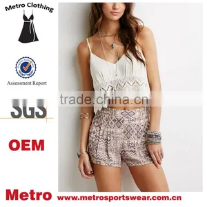 2015 China Manufacturer Customized Latest Design Casual Women Print Shorts thumbnail-1