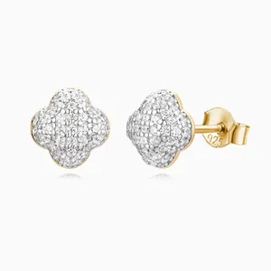 Shining Star Jewelry Micro Pave Zircon Hip Hop Men Iced Out Flower Stud Earrings thumbnail-3