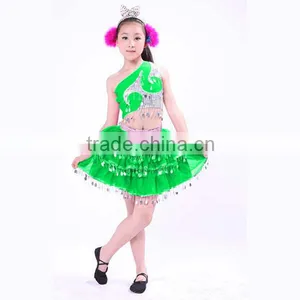 Supply Beautiful Show Girls Dance Costume Kids Modern Dance Arabic Mongolian Dance Sequin Costume thumbnail-5