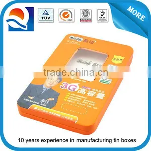 CMYK Printed Battery Packing Tin With Window thumbnail-1