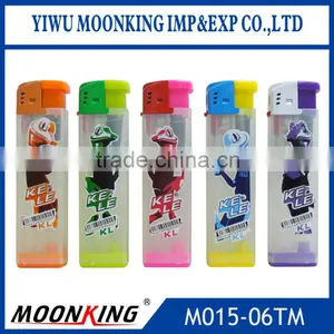Electric Style Copper Refill Valve Windproof Translucent Custom Brand Logo Print Lighter thumbnail-1