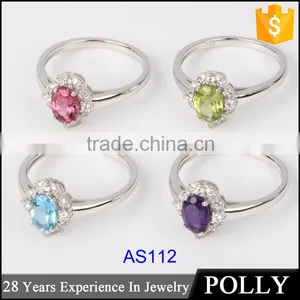 S925 Silver Wedding and Engagement Rings With Clear Zircon Green Stone Ruby Ring Women Jewelry thumbnail-2