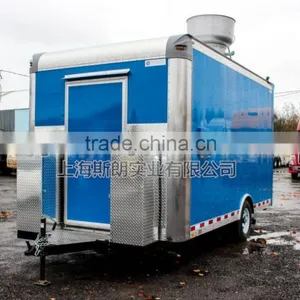 Blue Uniaxial Food Truck for Sale Mobile Food Truck for Sale Mobile Food Trailer thumbnail-1