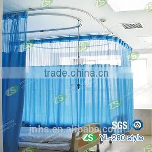 Blue Antibacterial Hospital Partition Bed Disposable Curtain With Mesh thumbnail-1