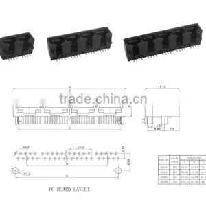 Unshiled RJ45 Female Connector and Modular Jack,Side Entry 10P RJ45 PCB Jack thumbnail-4