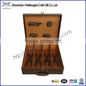 2014 Hot New High Quality Leather Wine Opener Gift Set for 4 Wines thumbnail-1