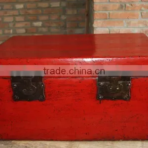 Chinese Antique Red Storage Box thumbnail-1