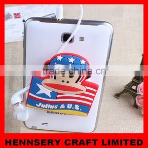 Customized Shape and Logo Soft Pvc Rubber Cartoon Earphone Cable Winder thumbnail-1