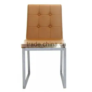 Silver Painting Metal Leg Dining Room Chair thumbnail-6