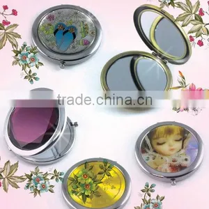 High-end Round Dual Sided Compact Pocket Metal Miror With Various Finishes thumbnail-1