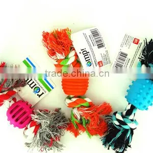 Hot Sale Dog Product Dog Cotton Pet Toy Dog Chewing Toy Colored Cotton Rope With TPR thumbnail-3