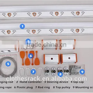 Collapsible Lifting Ceiling Mounted Clothes Rack Dryer Hanger For Clothes Drying thumbnail-5