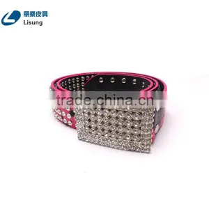 Cheap Rhinestone Strass Studded Fake Leather Cowgirl Belt thumbnail-3
