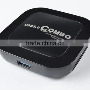 USB 3.0 Combo Usb Hub With Led Display Multi-functional Card Reader thumbnail-1