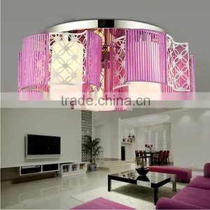Nice Apperance Fabric Ceiling Lights E27 Base Purple Iron LED Ceiling Lights thumbnail-1