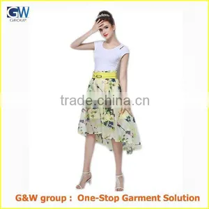 Custom Latest Fashion Designer Printed Woman Skirt Long thumbnail-1