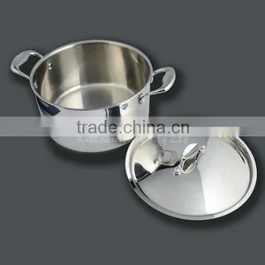 Mirror Finished Surface 3-layer Deep Stainless Steel Pan thumbnail-1