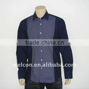 Men's City Casual 100% Cotton Blue Pinstripe Shirt thumbnail-1