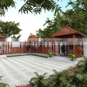 Outdoor Aluminum Frame Doubl Layer Cast Iron Gazebo thumbnail-4