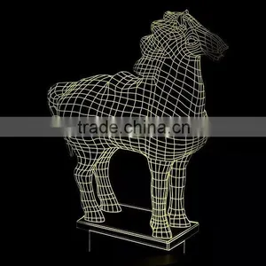 3D Optical Night Light Horse 7 RGB Light Colors 10 LEDs AA Battery or DC 5V Mixed Lot thumbnail-5