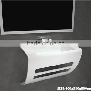 Solid Surface Freestanding Wash Hand Basin With Tap , Stone Resin Wash Basin, Wall Hung Wash Basin thumbnail-5