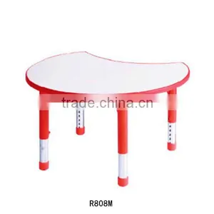 Colorful Nursery School Furniture Plastic Table Kids Table and Chair Sets for Sale R808M thumbnail-1