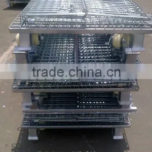 Wire Mesh Container With Wheels for Auto Components thumbnail-4