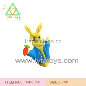 ICTI Factory Supply Custom Felt Kids Animal Rabbit Plush Hand Puppet thumbnail-1