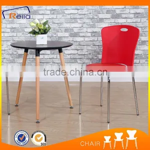 Plastic Chair With Cushion and Chrome Legs for Sale thumbnail-1