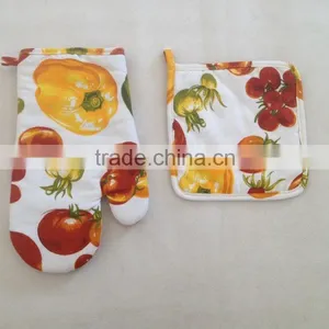 Kitchen Cooking 2pcs Cotton Pot Holder Cotton Oven Mitt thumbnail-1