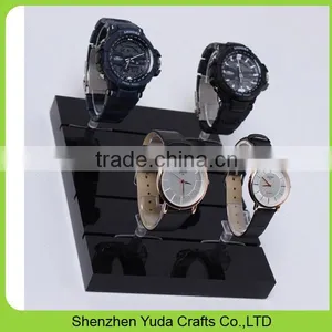 Glossy Black Painted Wooden Wrist Watches Display, MDF Watch Stand Holder thumbnail-3