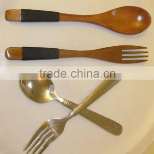 Spoons/Bulk Steel And Wood Spoons/Spoon And Forks For Home Stores/ thumbnail-3