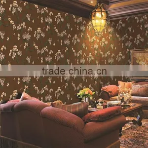 Hot Natural Flower Pure Paper Hotel Bedroom Wallpaper thumbnail-6