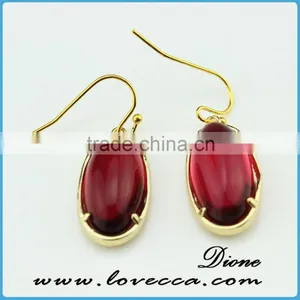 Good Price Top Grade Women Wholesale Gold Brass Stud Gemstone Earrings thumbnail-4