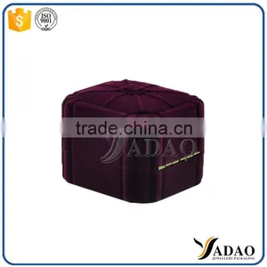 Unique High Quality Purple Custom Velvet Jewelry Boxes Ring Packaging thumbnail-3