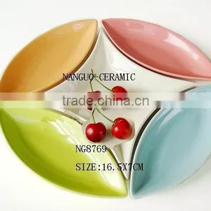 Ceramic Divided Plate Snack Dish thumbnail-1