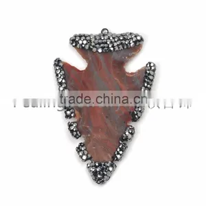 China Direct Gemstone Jewelry Natural Madagascar Agate Handmade Clay Glue Crystal Pendant thumbnail-2